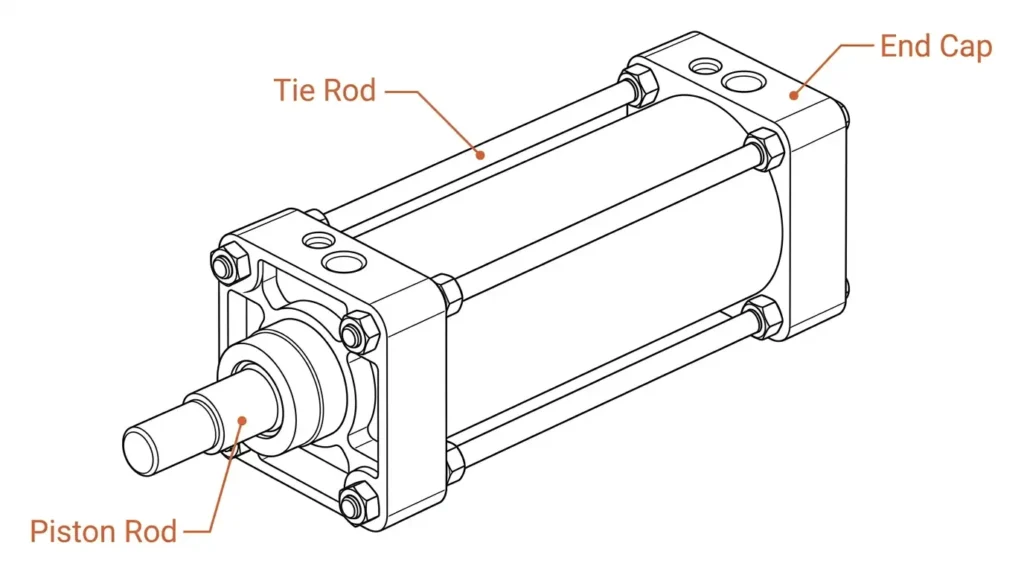 Tie Rod Hydraulic Cylinder load path